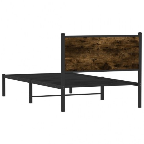 Sengeramme 100 x 190 cm i metal - røget egetræsfarve