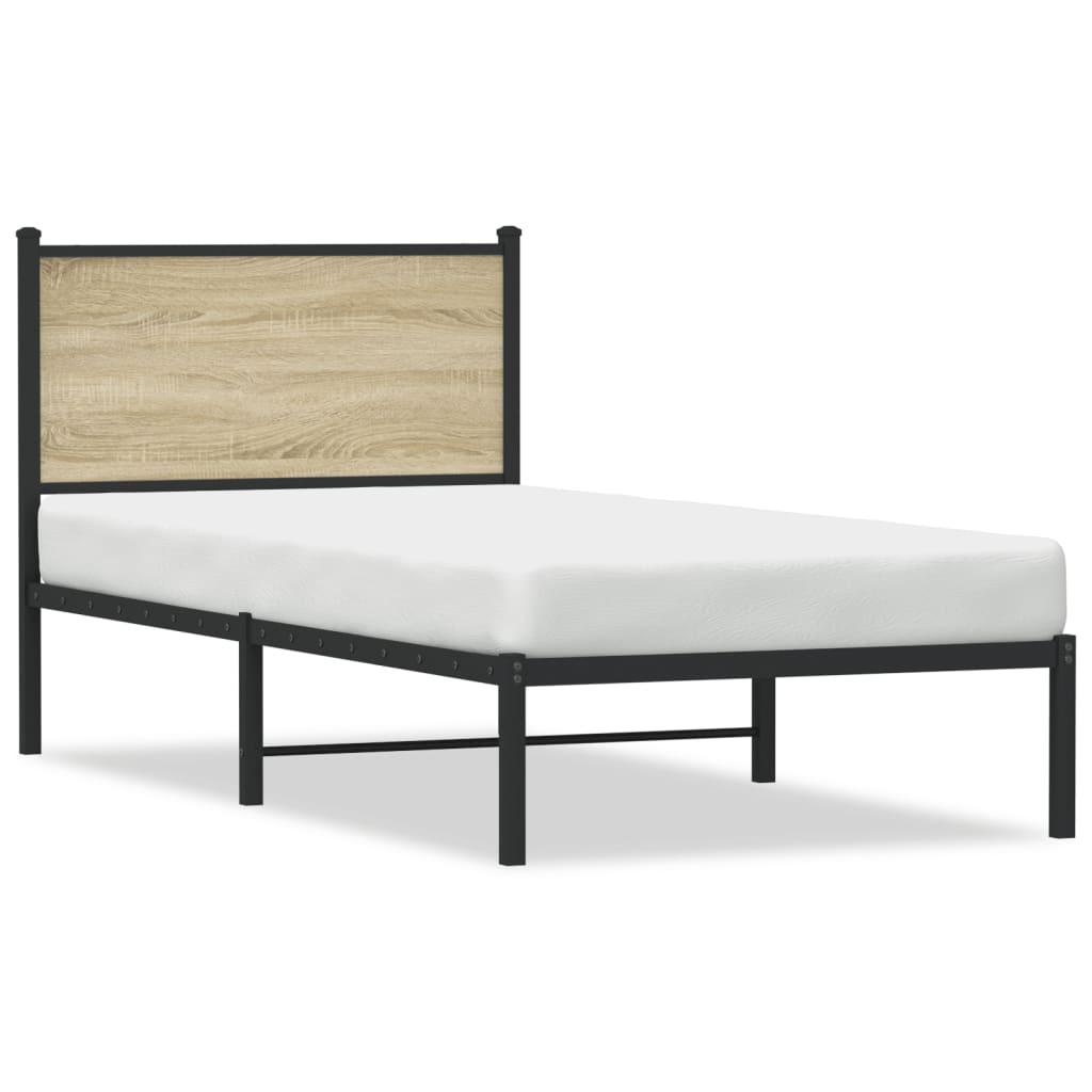 Sengeramme Med Sengegavl 80x200 Cm Metal Sonoma Eg