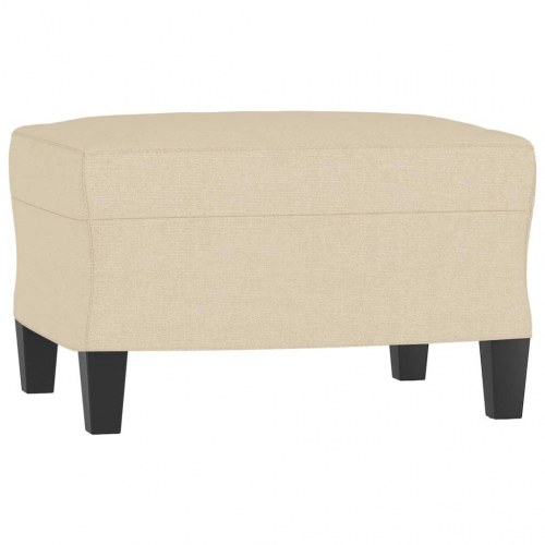 3-personers sofa med fodskammel 180 cm - cremefarvet stof