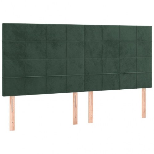 Sengeramme med sengegavl 180×200 cm i fløjl - mørkegrøn