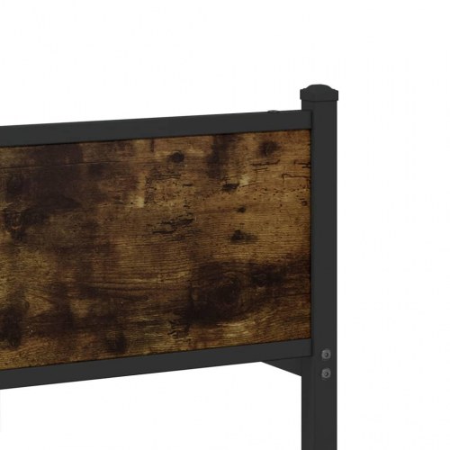 Sengeramme 90 x 200 cm i metal - røget egetræ