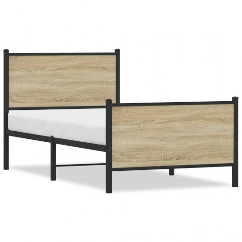 Sengeramme uden madras 75 x 190 cm i metal - sonoma-eg