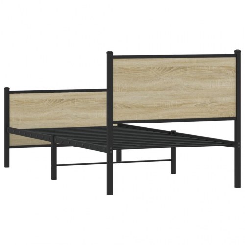Sengeramme uden madras 75 x 190 cm i metal - sonoma-eg