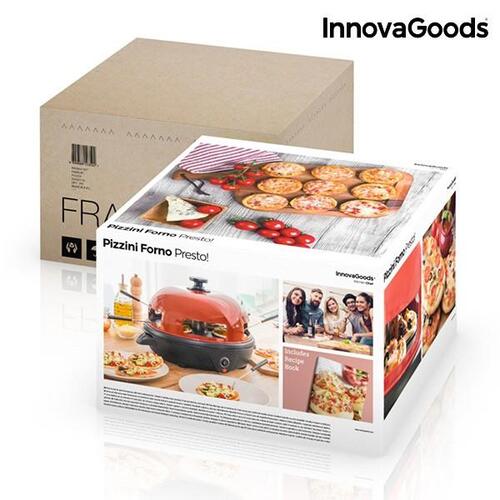Ovn til Mini Pizzaer med Opskriftsbog Presto! 700W Rød Sort