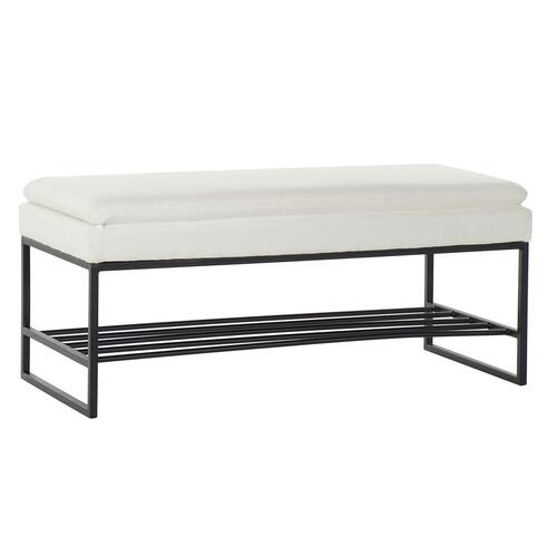 Foot-of-bed Bench Sort Beige Jern 80,5 x 36 x 35,5 cm