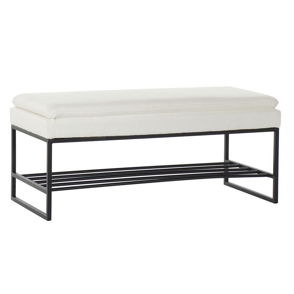 Foot-of-bed Bench Sort Beige Jern 80,5 x 36 x 35,5 cm
