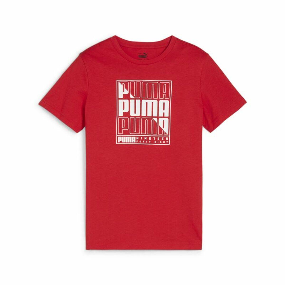 Puma Graphic kortærmet T-shirt til drenge, 7-8 år billede