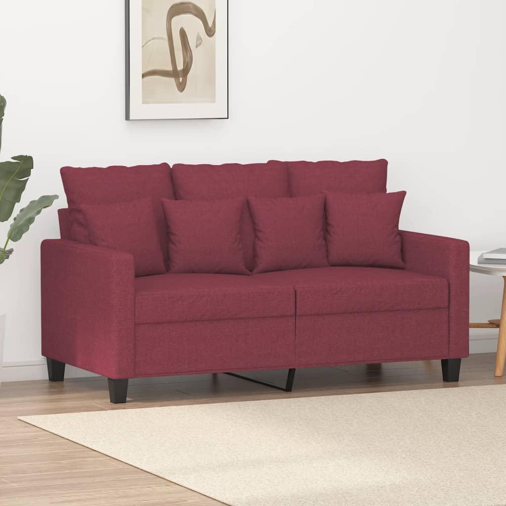 2-personers sofa 120 cm stof vinrød billede