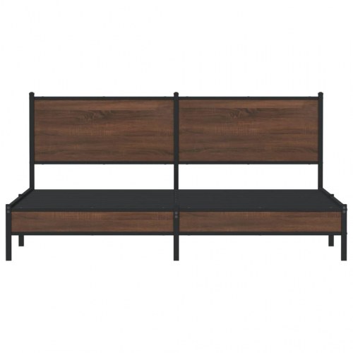 Sengeramme uden madras 160 x 200 cm i metal - brun egetræsfarve