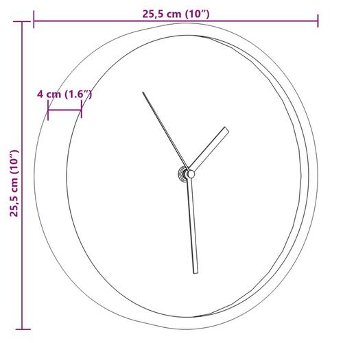 Vægur Ø25,5 cm polystyren og glas blå