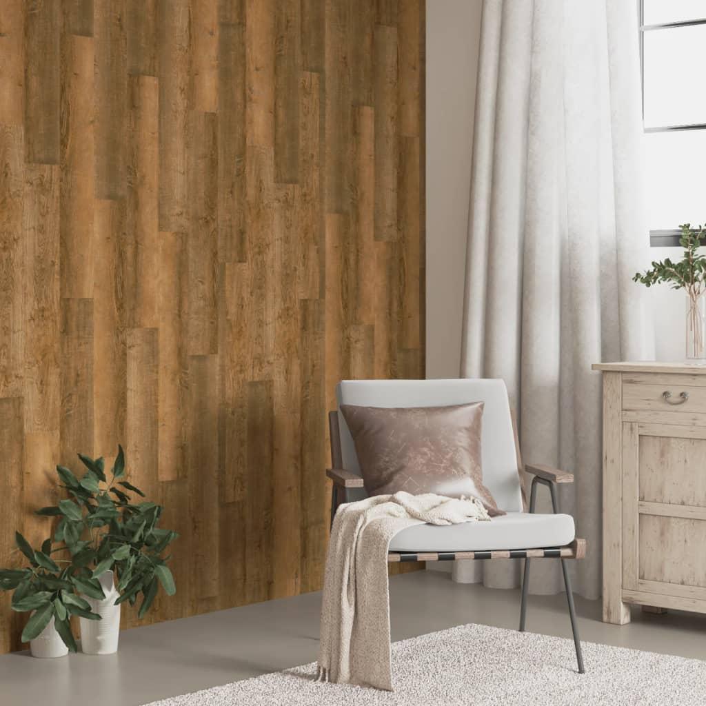 Vægpaneler 4,12 m² trælook PVC brun