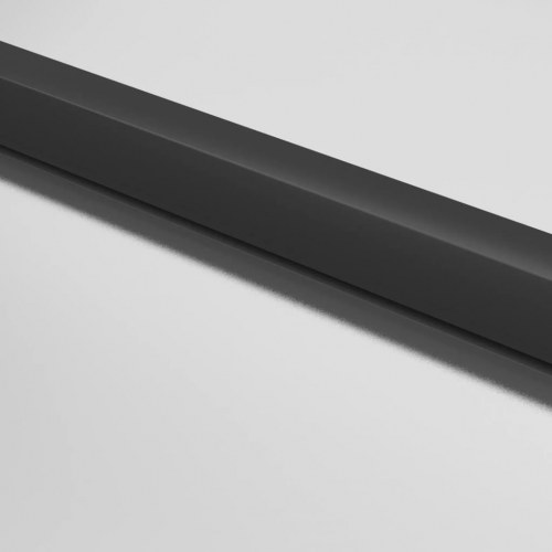 Glasdør 76×201,5 cm - hærdet glas og sort aluminium, mat