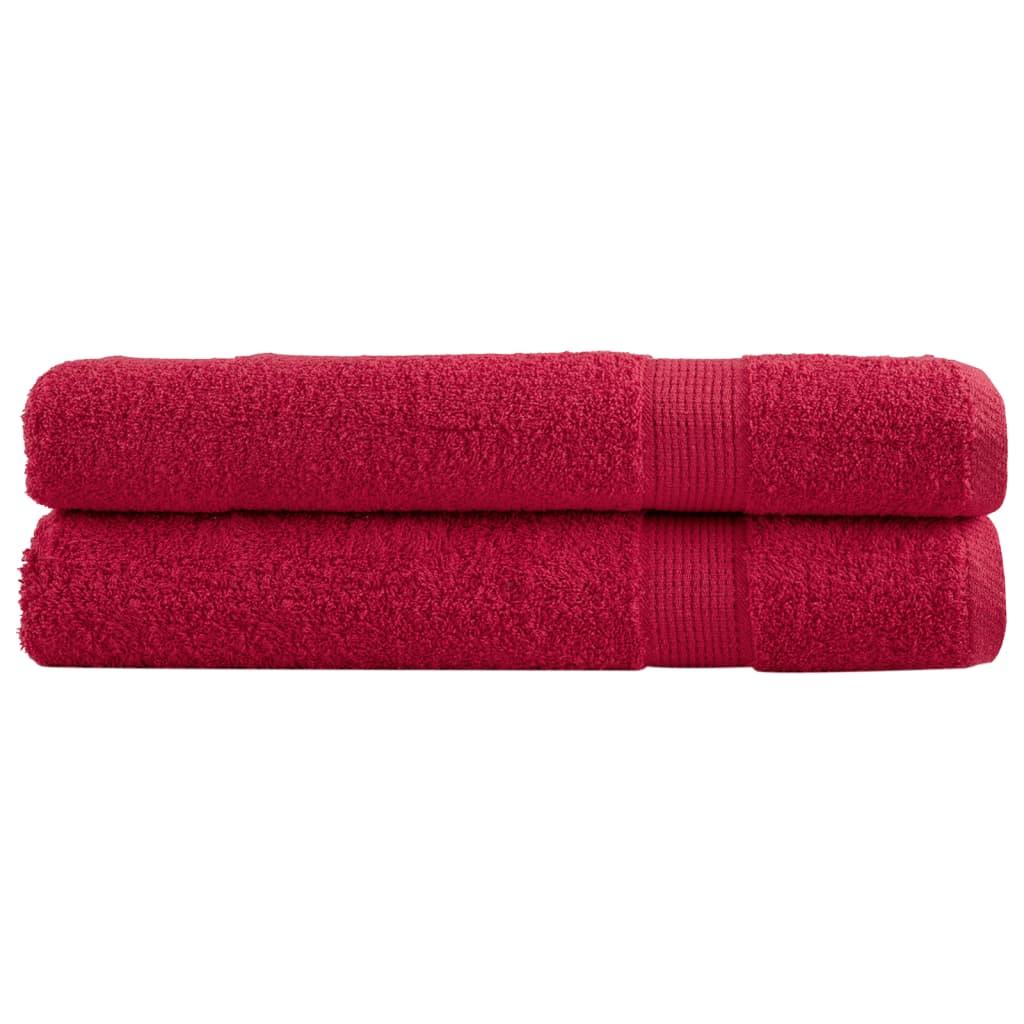 Håndklæder SOLUND 2 stk. Premium 100x200 cm 600 g/m2 rød