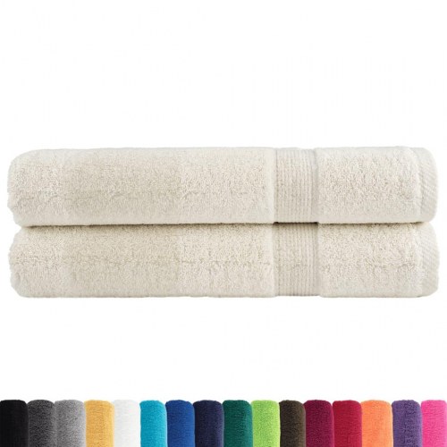 Håndklæder SOLUND 2 stk. 100 x 200 cm 600 g/m² - cremefarvet