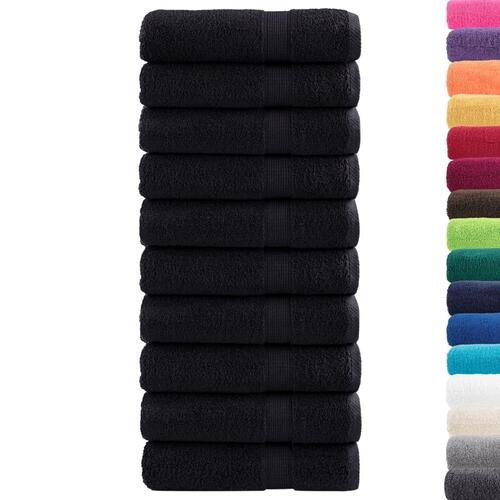 Håndklæder SOLUND 10 stk. Premium 70x140 cm 600 g/m2 sort