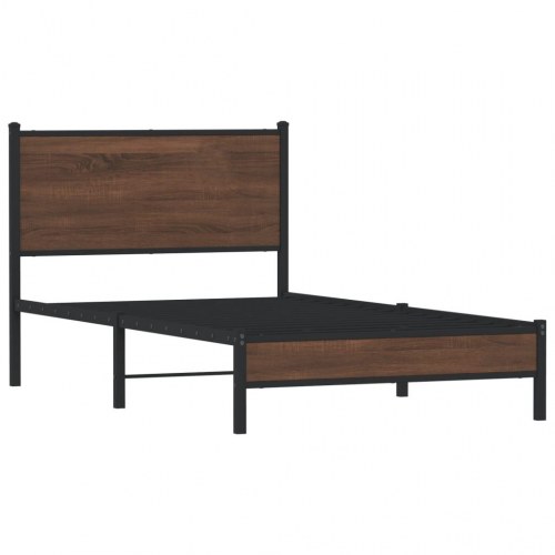 Sengeramme 100 x 190 cm uden madras - brun egetræsfarve