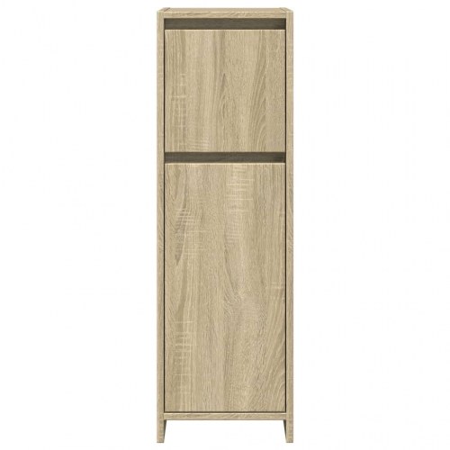 Badeværelsesskab 30×30×95 cm i konstrueret træ - sonoma-eg