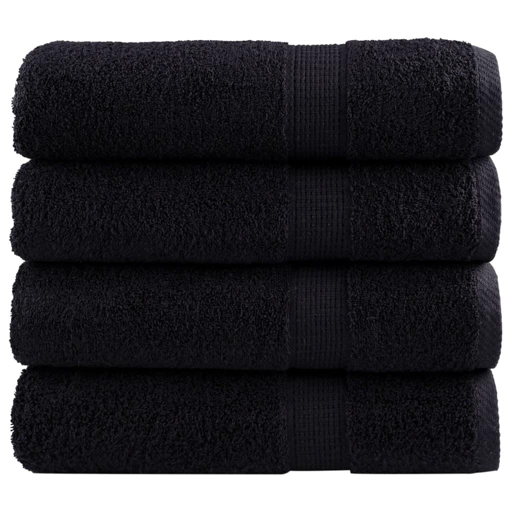 Håndklæder SOLUND 4 stk. Premium 50x100 cm 600 g/m2 sort