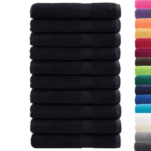 Håndklæder SOLUND 10 stk. 100 x 200 cm 600 g/m² - sort