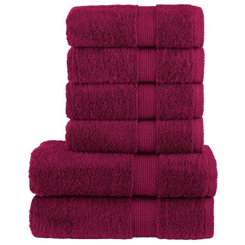 Håndklæder 6 stk. Premium SOLUND 600 g/m2 bordeauxfarvet