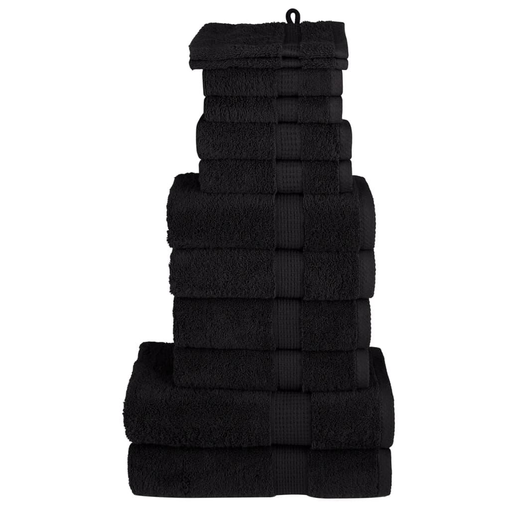 Håndklæder 12 stk. Premium SOLUND 600 g/m2 sort