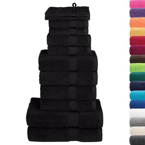 Håndklæder 12 stk. Premium SOLUND 600 g/m2 sort