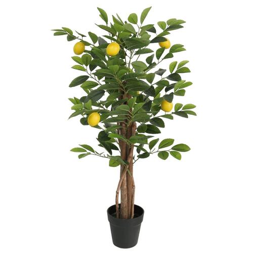 Kunstigt citrontræ med 3 stammer 85 cm PP grøn