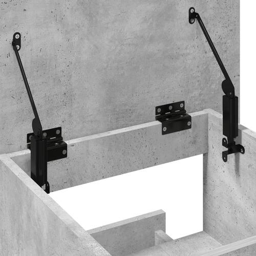 Talerstol med hjul skuffe 55x55x107 cm konstrueret træ betongrå