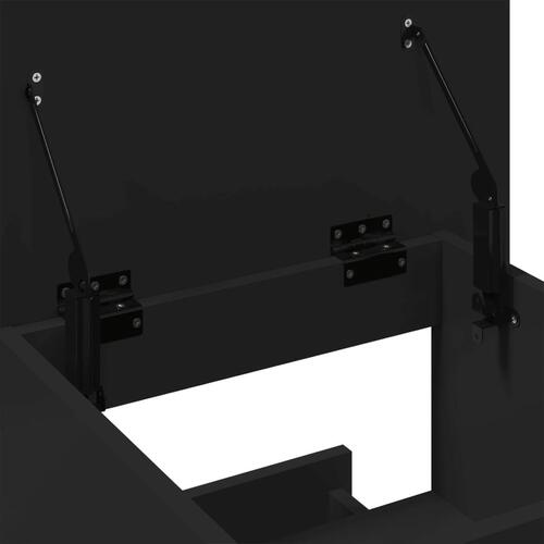 Talerstol med hjul og skuffe 55x55x107 cm konstrueret træ sort