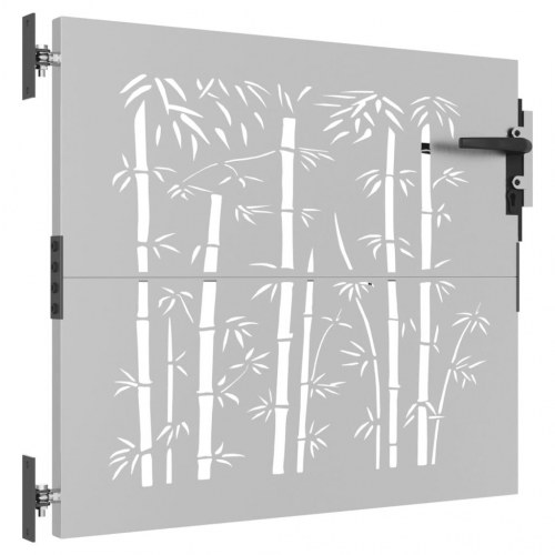 Havelåge i cortenstål 85×75 cm - bambusdesign, låsbar