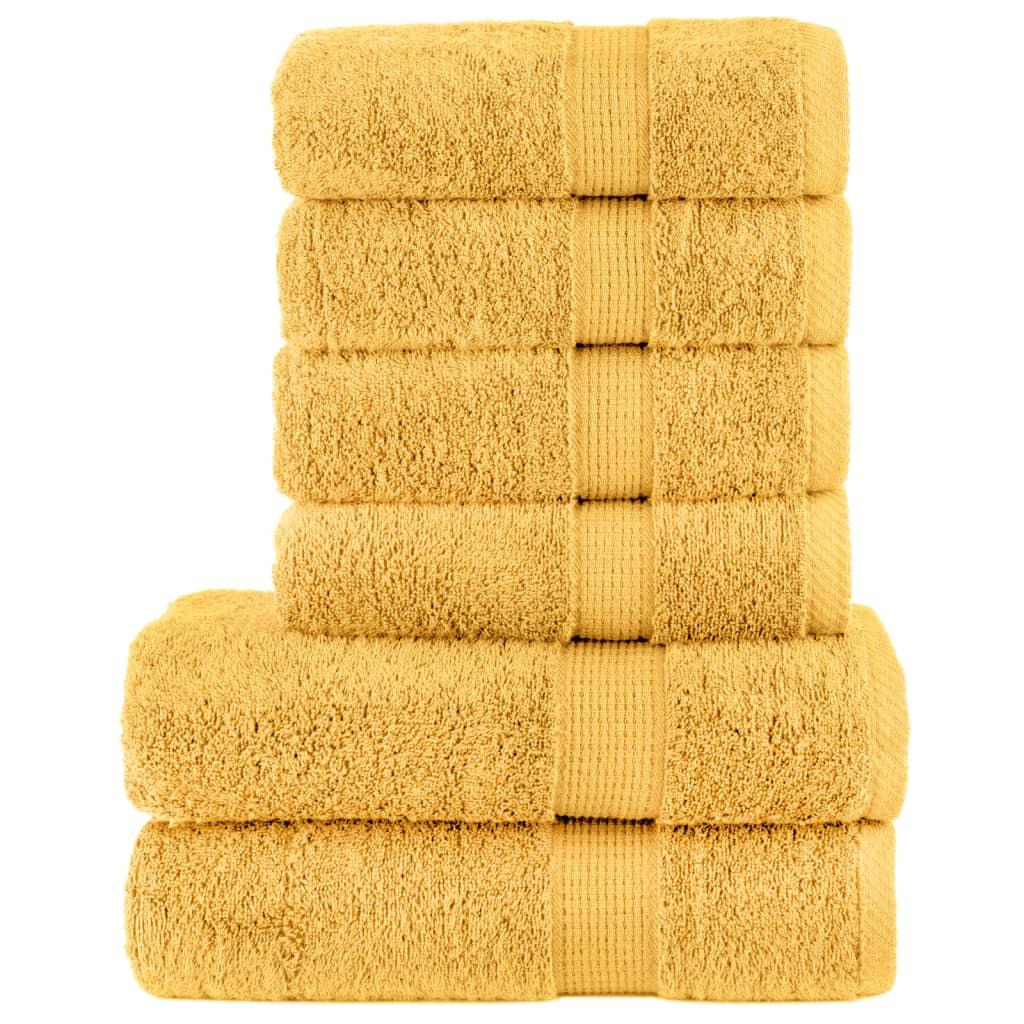 Håndklæder 6 stk. Premium SOLUND 600 g/m2 guldfarvet