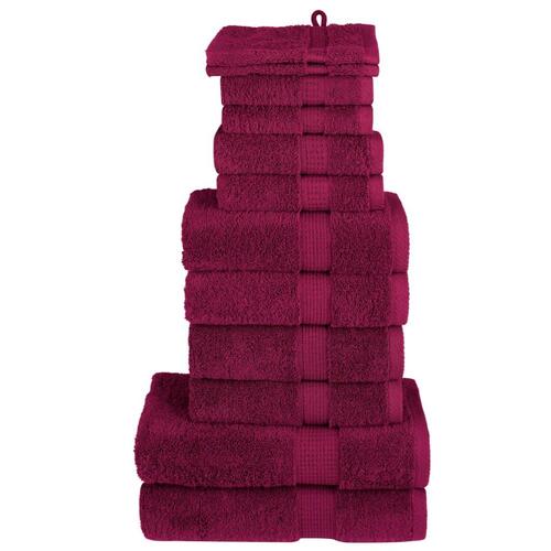 Håndklæder 12 stk. Premium 600 g/m2 100 % bomuld bordeauxfarvet