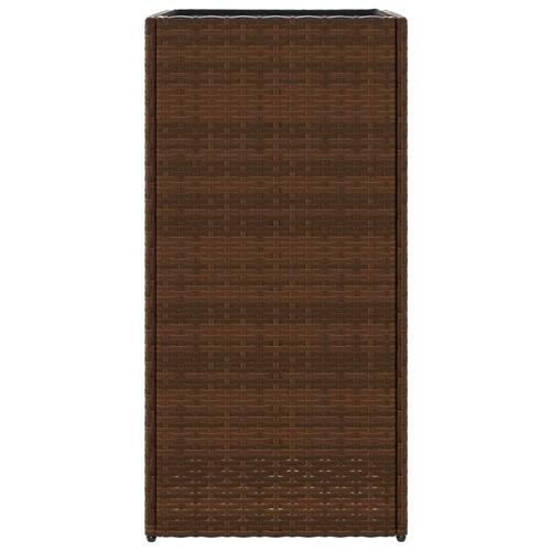 Plantekasse 40x40x80 cm polyrattan brun