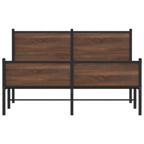 Sengeramme uden madras 137 x 190 cm - brun egetræ