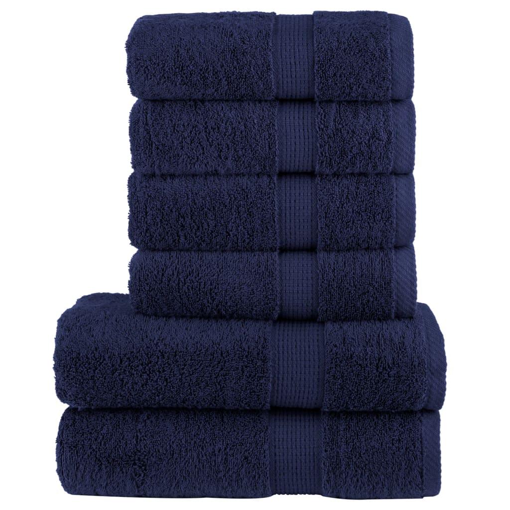 Håndklæder 6 stk. Premium SOLUND 600 g/m2 marineblå