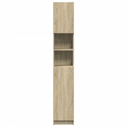 Badeværelsesskab i sonoma-eg - 32 × 25,5 × 190 cm, konstrueret træ