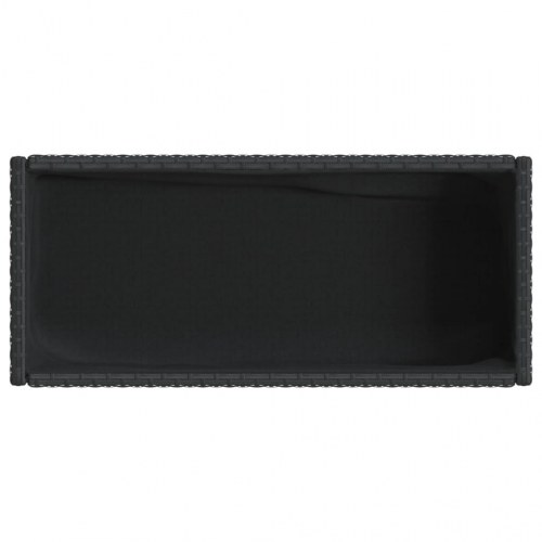 Plantekasse med hylde polyrattan sort