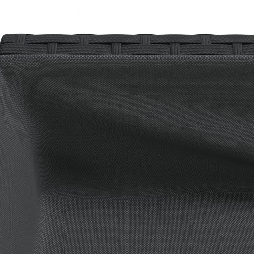 Plantekasse med hylde polyrattan sort