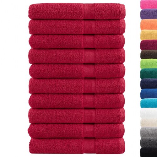 Saunahåndklæder SOLUND 10 stk. 80 x 200 cm 600 g/m² - rød