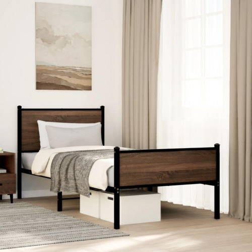 Sengeramme 90 x 200 cm uden madras - brun egetræsfarve