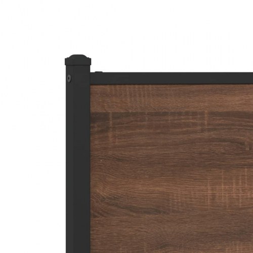 Sengeramme 140 x 190 cm i metal - brun egetræsfarve
