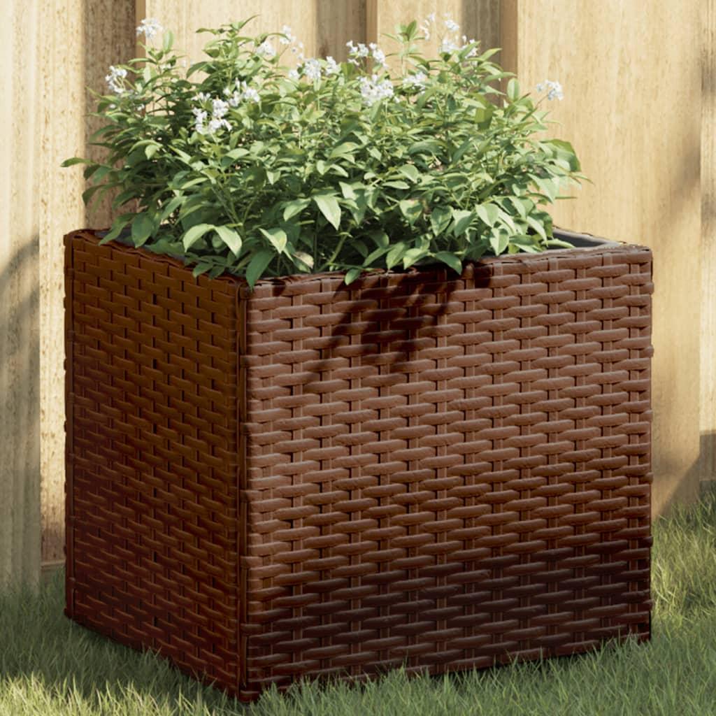 Plantekasse 36x30x32 cm polyrattan brun