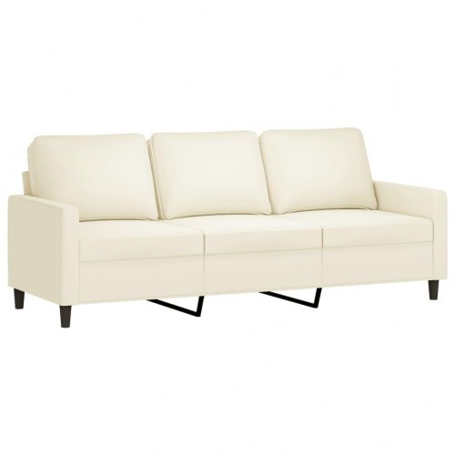 Sofasæt i velour, 4 dele med hynder - cremefarvet