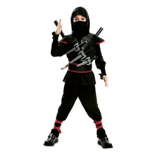 Ninja kostume til børn - 5 dele (T-shirt, bælte, bukser, balaclava, maske)