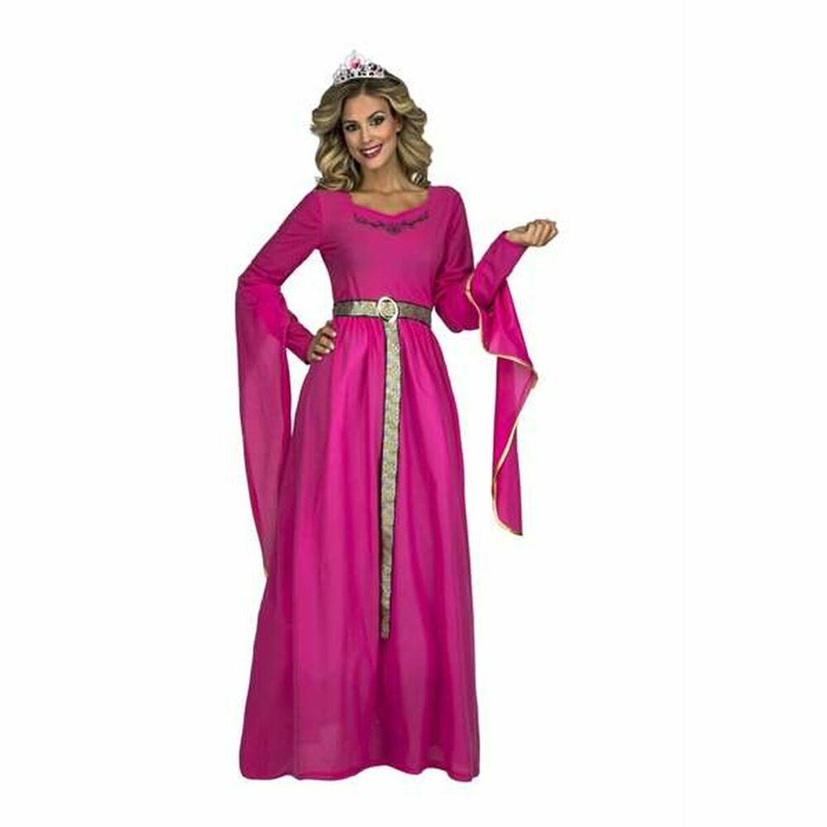 Kostume til voksne middelalderprinsesse - pink M/L billede