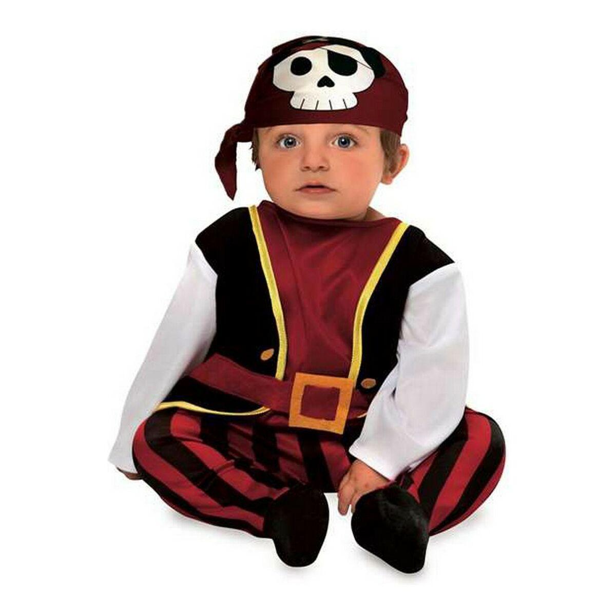 Piratkostume til baby - 1-2 år, sort/rød