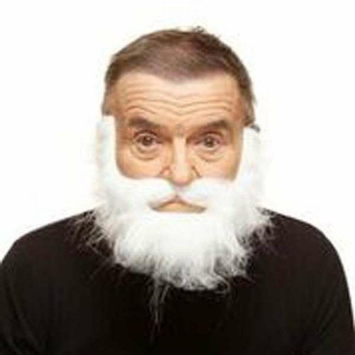 Falsk skæg - hvid kostumetilbehør (One Size)