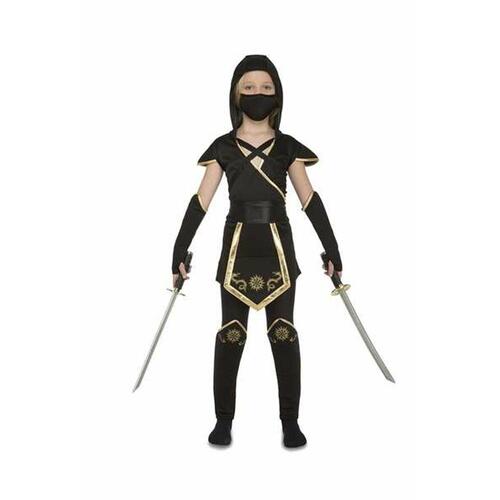 Kostume til børn Sort Ninja 5-6 år (5 Dele)