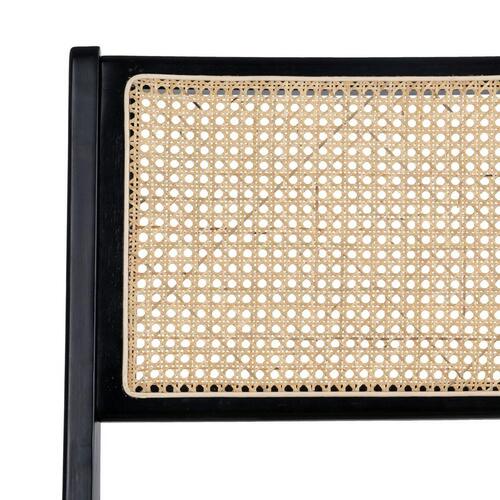Lænestol Sort Natur Træ Rattan Gummitræ 60,5 x 73,5 x 72,5 cm