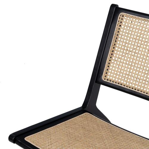 Lænestol Sort Natur Træ Rattan Gummitræ 60,5 x 73,5 x 72,5 cm